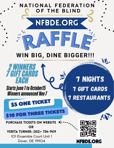 Raffle event poster, 2 winners, 7 gift cards each, with contact info and duration (June 1st to October 15th)